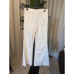 Good American Good Flare White High Rise Side Slit Hem Jeans Womens Size 2/26
